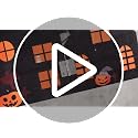 Large Reversible Halloween Christmas Village Table Decor - 28-inch Scene