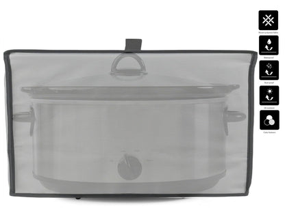 Slow Cooker Cover,Dustproof Waterproof Lid for Crock-Pot 7 Quart Oval Manual Slow Cooker(SCV700-S-BR) (Silver Grey)