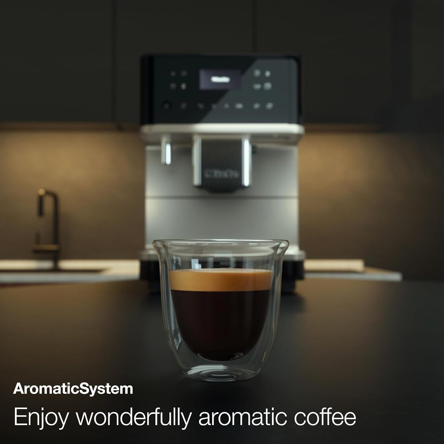 Miele CM 6360 MilkPerfection Coffee Machine - OneTouch for Two, WiFi-Compatible, Obsidian Black CleanSteel