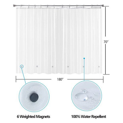 YISURE Clawfoot Tub Shower Curtain, Wrap Around Clear Shower Curtain Liner with 6 Bottom Magnets PEVA Extra Wide Bathtub Curtain for Bathroom Vintage Freestanding Tub 180’’W x 70’’L