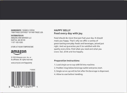 Happy Belly Medium Roast Coffee Pods - Colombian Flavor, Compatible with Keurig 2.0 | 100 Count