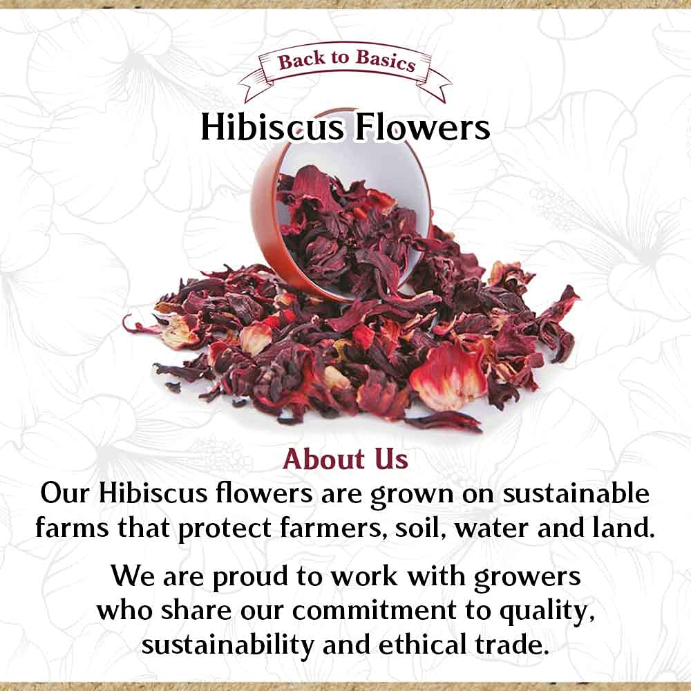 Hibiscus Tea Flowers - 1 Pound Resealable Bag - All Natural, Agua De Jamaica Leaves- Sun Dried Hibiscus- For Hot Or Cold Brew Tea