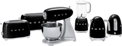 SMEG 2-Slice Toaster - 6 Presets, Defrost Function & Removable Crumb Tray | Sleek Black Design