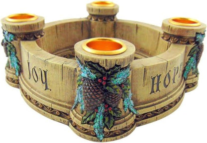 Joy Advent Wreath Candle Holder - Elegant Design for Holiday Decor | Single Unit (NC726)