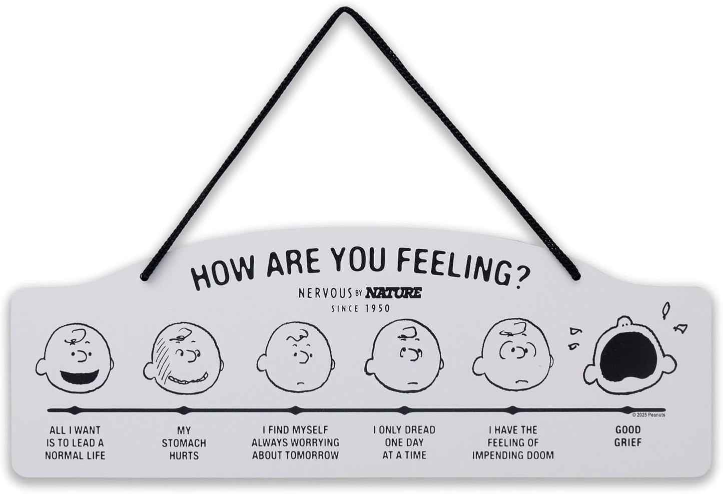 Peanuts How Are You Feeling Hanging Metal Sign - Humorous Wall Decor for Home - Perfect Gift Idea