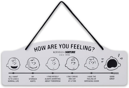 Peanuts How Are You Feeling Hanging Metal Sign - Humorous Wall Decor for Home - Perfect Gift Idea
