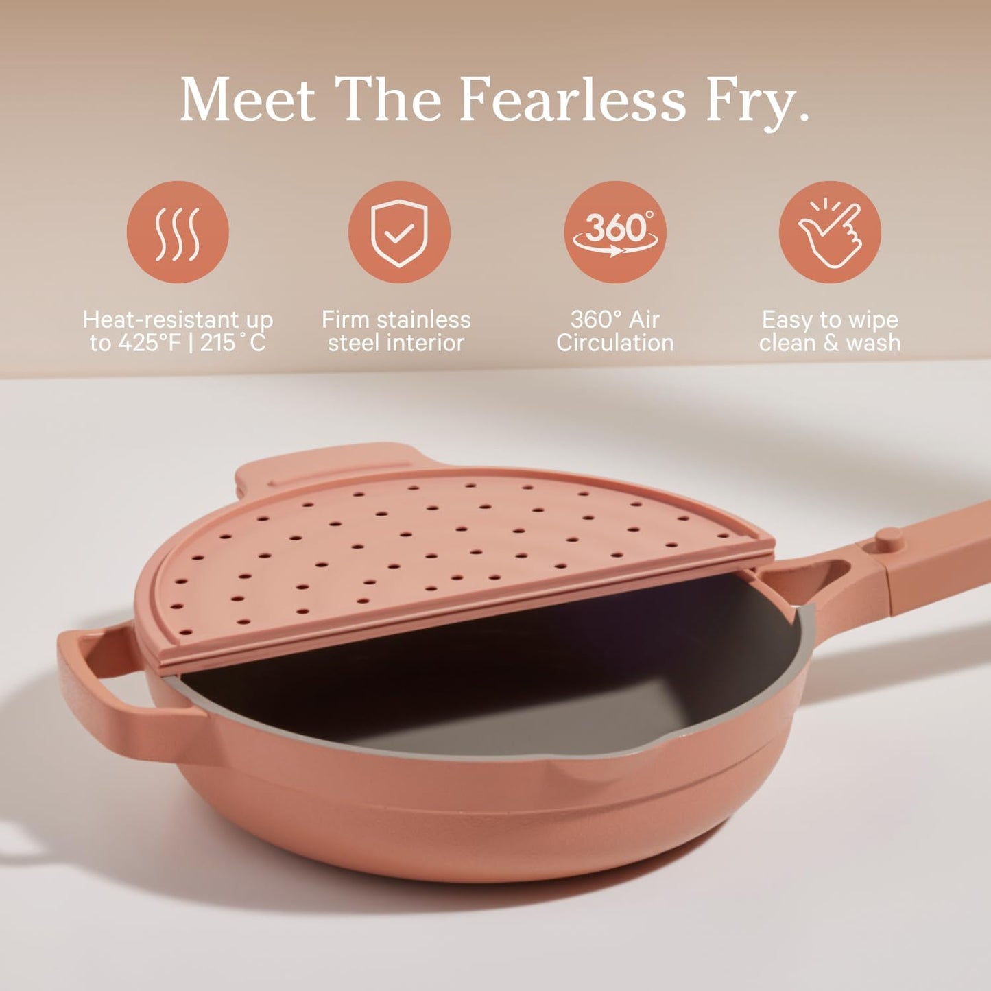 Our Place Fearless Fry - Silicone Frying Accessory for Always Pan & Perfect Pot | Splatter-Free, Heat-Resistant, Easy to Clean | Spice Color