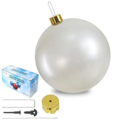 White 18" Inflatable Ornament - Oversized Christmas Yard Decoration