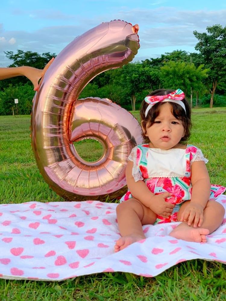 Number 6 Balloon 40 Inch - Rose Gold 6th Birthday Decorations for Men & Women | Perfect for Anniversaries & Graduations