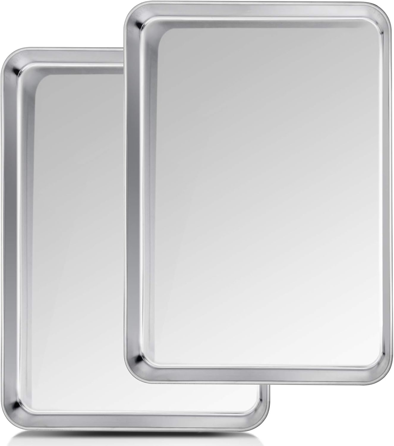 TeamFar Baking Sheet Set - Heavy Duty Stainless Steel Cookie Sheets | Non-Toxic, Dishwasher Safe, 20" x 14" - 2 Pieces