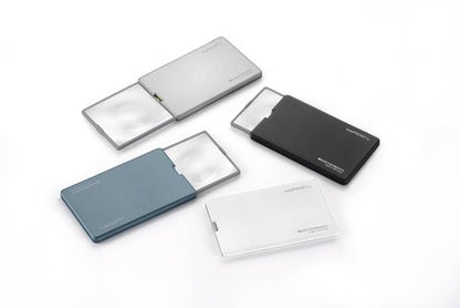 ESCHENBACH 1521-22 Portable Thin Lighted Magnifying Glass Easy Pocket Metallic Blue 4X Made in Germany