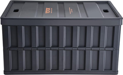 VEVOR 65L Collapsible Storage Bins - Stackable Utility Crates with Lids for Organizing Tools, Food & More