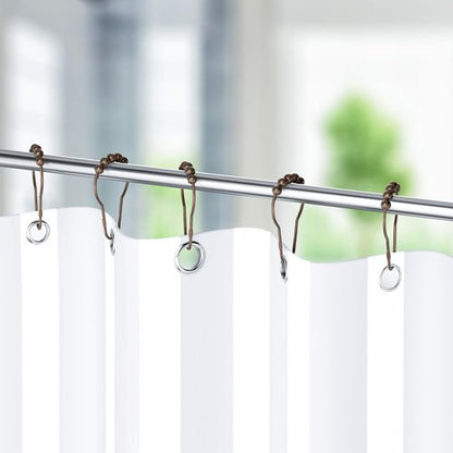 Titanker Shower Curtain Hooks Rings, Rust-Resistant Metal Shower Curtain Hooks for Bathroom Shower Rods Shower Hooks Shower Rings for Curtain - Set of 12, Bronze