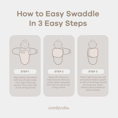 Comfy Cubs Swaddle Blanket Set - 100% Cotton Newborn Wraps, Breathable & Durable | 3 Pack for 0-3 Months - Rainbow Bohemian