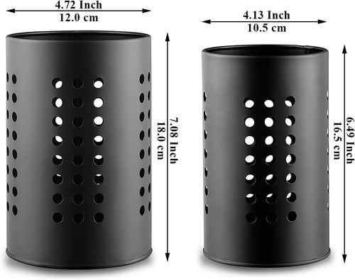Berglander Kitchen Utensils Holder - Black Stainless Steel Cutlery Organizer for Farmhouse Style Countertops