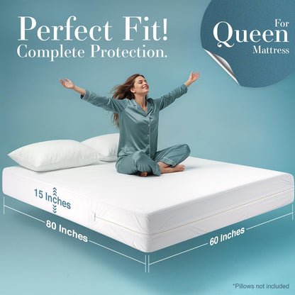 Utopia Bedding Waterproof Mattress Protector - Zippered Queen Size Encasement | Pack of 4, Bed Bug & Dust Mite Proof