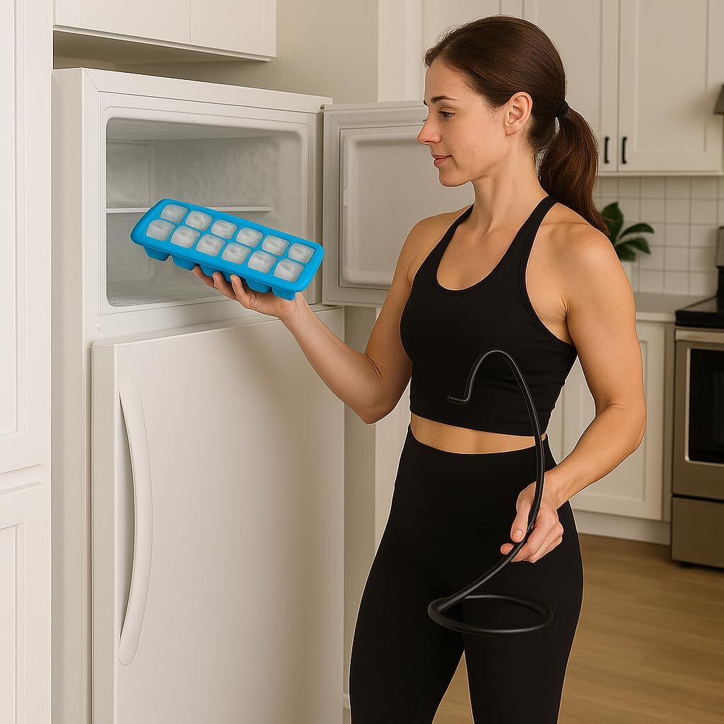 Skiennix 4-Pack Stackable Ice Cube Trays - BPA-Free Plastic, 12-Cube Set for Drinks & Meal Prep