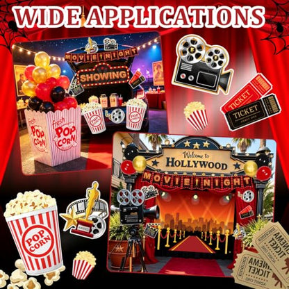 Halloween Movie Night Car Decorations Kit with Banner and Balloons - Variation of Movie Night