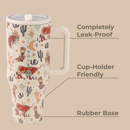 HydroJug Traveler - 32 Oz Insulated Water Bottle with Handle & Flip Straw - Leak Resistant, Fits Cup Holder