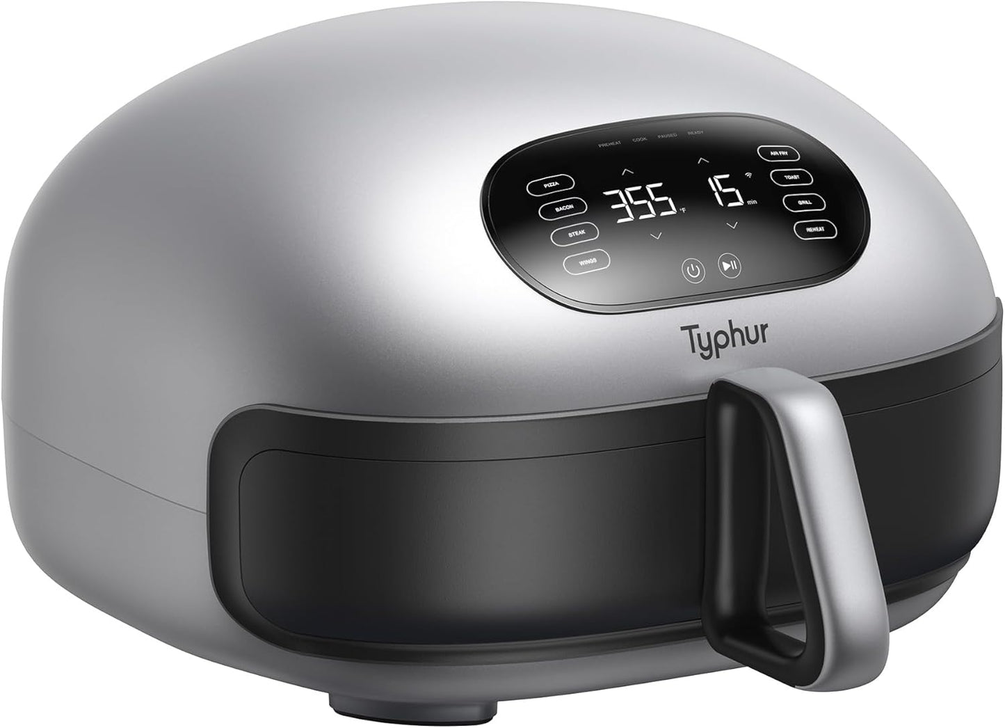 Typhur Dome 2 AI Smart Air Fryer - Large Flat Design with Self-Cleaning Ceramic Basket | Fits 12" Pizza