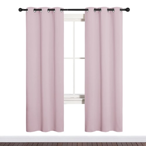 NICETOWN Blackout Curtain Panels for Girls Room, Nursery Essential Thermal Insulated Solid Grommet Top Blackout Drapes (Lavender Pink, 1 Pair, 34 x 72 inches)