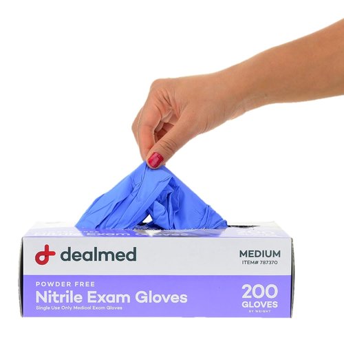 Dealmed Nitrile Exam Gloves - Medical Grade, Disposable, Latex-Free, Medium (200 Count)