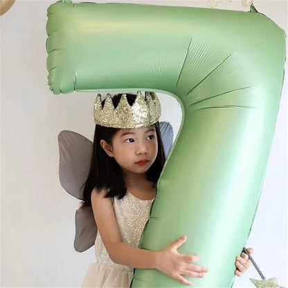 Lingqiang Sage Green Number Balloons - 40 Inch Olive Green Foil 7 & 0 | Self-Inflating 70th Birthday Decor