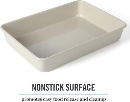 Martha Stewart Gallen Nonstick Carbon Steel Baking Pan - 13 x 9 Inch, Cool Grey, Durable Design for Easy Release
