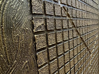 Gold Abstract Wall Art 30x45 Inch Hand-Painted Textured Plaster Modern Artwork