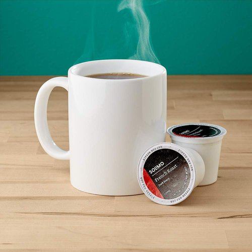Amazon Brand - Solimo Dark Roast Coffee Pods, French Roast, Compatible with Keurig 2.0 K-Cup Brewers, 100 Count (Pack of 2)