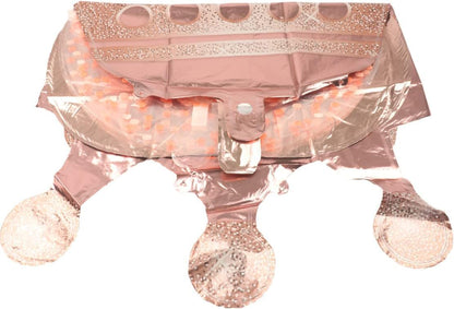 Rose Gold Crown Mylar Balloons - Large Round Pink Balloons Set for Women's Birthday Decorations