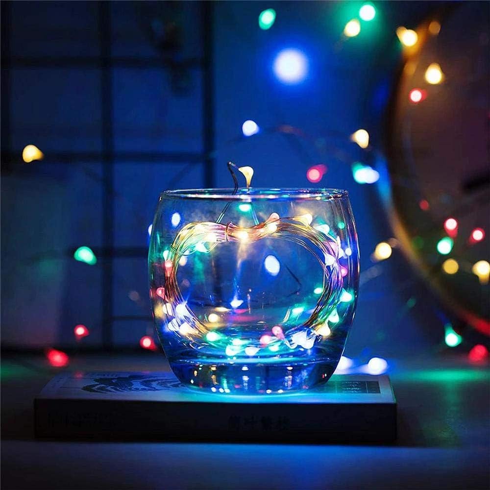 Skiennix Waterproof LED String Lights - 2 Pack 20ft 60 LED Fairy Lights | Multicolor Copper Wire Decor