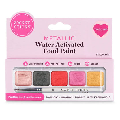 Sweet Sticks Edible Art Water-Activated Food Paint Mini Palette, Valentines