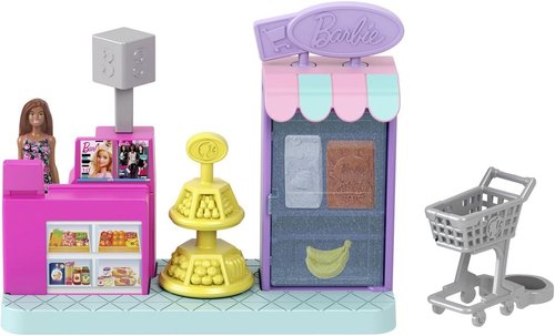 Barbie Mini Land DreamHouse - 3 Playsets with 4 Dolls, Furniture & Accessories | Includes Pet Boutique, Hair Salon & Supermarket