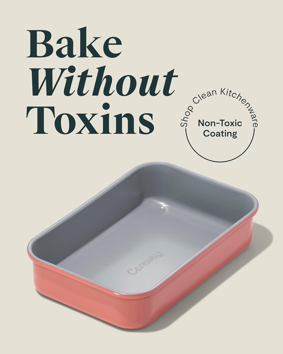 Caraway Nonstick Baking Pan - 9” x 6.5” Deep Ceramic Casserole Dish - Non-Toxic, PTFE & PFOA Free - Perracotta