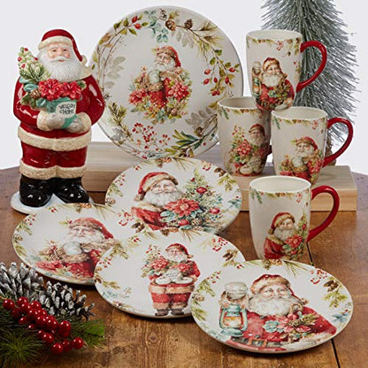 Christmas Story 11-Inch Dinner Plates Set of 4 - Large, Multicolored Holiday Tableware