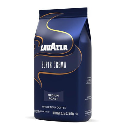 Lavazza Super Crema Whole Bean Coffee, Medium Espresso Roast, Arabica and Robusta Blend, 2.2 lb Bag, Package May Vary (Pack of 1)