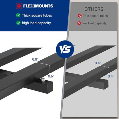 FLEXIMOUNTS Heavy Duty Garage Wall Shelving - 1200lbs Capacity | 2-Pack 2x6ft with 8 Hooks for Tools & Supplies