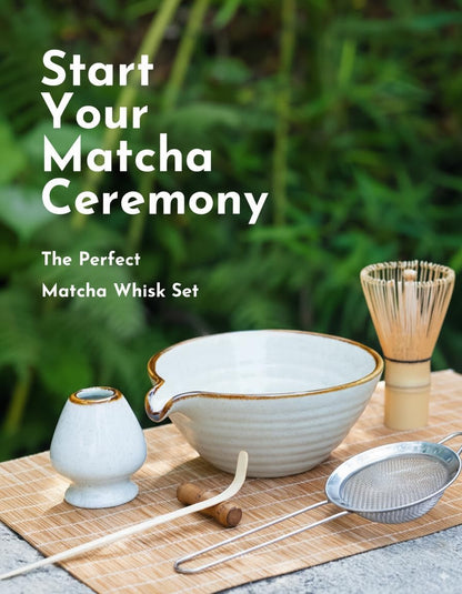 Skiennix Matcha Whisk Set - Complete Matcha Kit with Bowl, Bamboo Whisk, and Accessories | Perfect Gift for Women