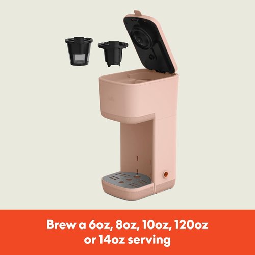 BELLA Single Serve Coffee Maker - K Cup & Ground Coffee Compatible | Adjustable Drip Tray, Auto Shutoff, 6oz to 14oz Brews