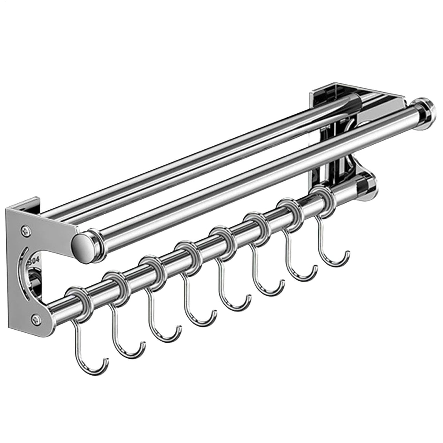 semofcen Kitchen Utensil Holder Hanger 30/40/50CM Stainless Steel Multifunctional Slide Rail Hook Space Saving Utensil Rack No Drilling Kitchen Rail for Hanging Cooking Utensils Mugs Spoons