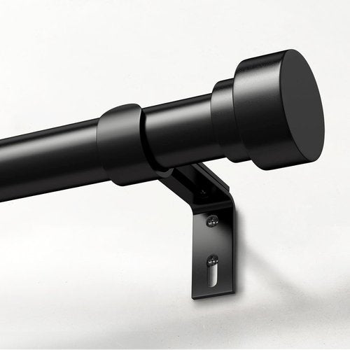IFELS Heavy Duty Curtain Rods - Adjustable 66 to 120 Inch Black Drapery Rods with Modern Design & Easy Installation