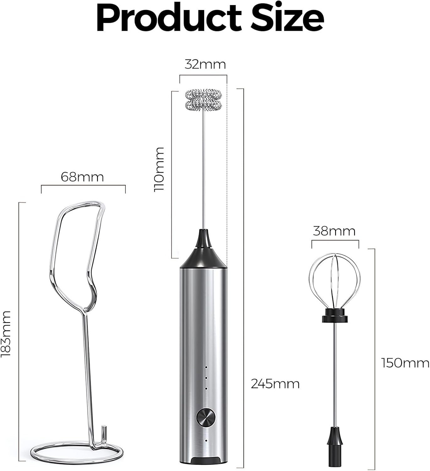 YARRAMATE Glass Olive Oil Sprayer - 16oz with Black Finish | Includes 180ml Measuring Cup & Frother