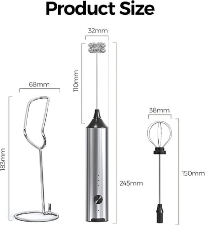 YARRAMATE Glass Olive Oil Sprayer - 16oz with Black Finish | Includes 180ml Measuring Cup & Frother