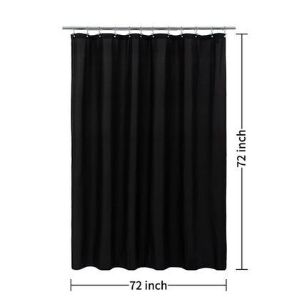 ALYVIA SPRING Waterproof Fabric Shower Curtain Soft Hotel Quality - 3 Magnets at Bottom, Premium Black Shower Curtain Liner for Bathroom, Light-Weight Cloth & Washable - 72x72, Black