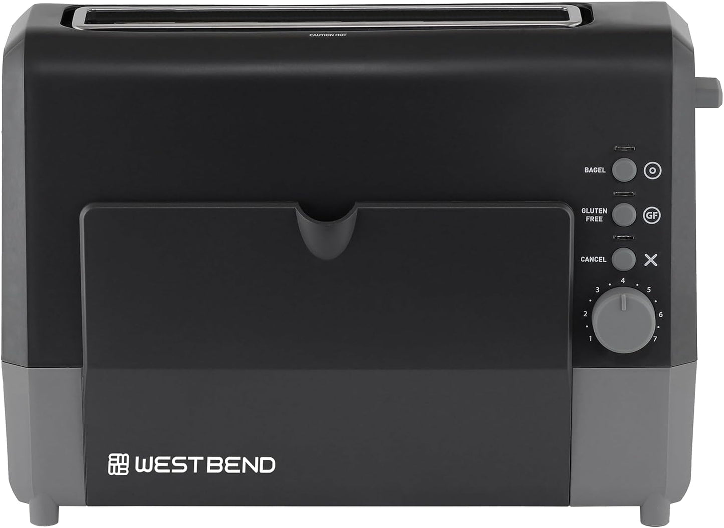 West Bend QuikServe Toaster - 2-Slice Wide-Slot Design with Bagel & Gluten-Free Settings | Fast Toasting, Black
