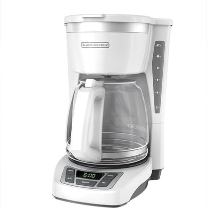 BLACK+DECKER 12-Cup Programmable Coffeemaker - White & Stainless Steel Finish