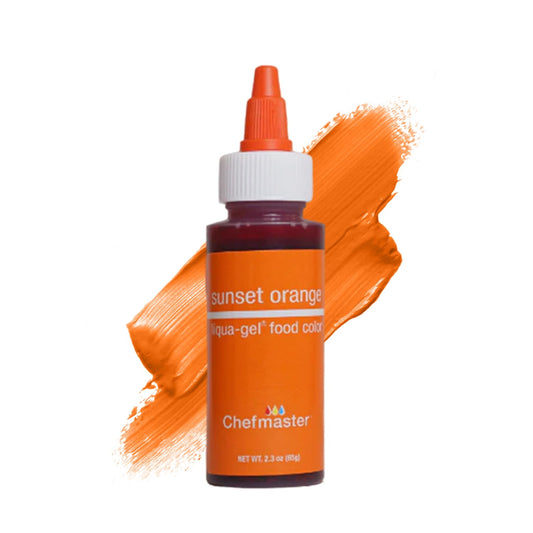 Chefmaster Sunset Orange Liqua-Gel® Food Coloring - Vibrant Professional-Grade Dye for Icing & Frosting | 2.3 oz