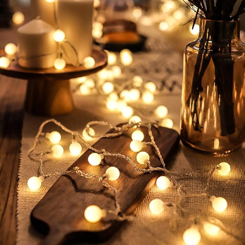 Warm White 20ft USB Powered Globe String Lights — 40 LED Fairy Lights for Indoor Outdoor Decor