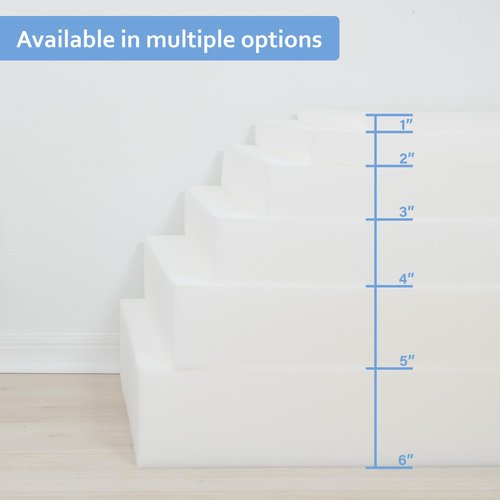 GoTo Foam 5" Height x 24" Width x 24" Length 43ILD (Firm) Upholstery Cushion Made in USA